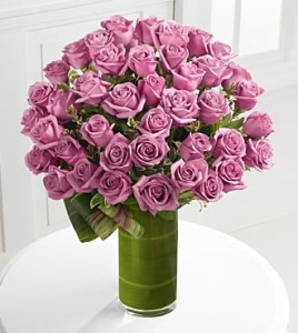 Purple Roses Vase Arrangement