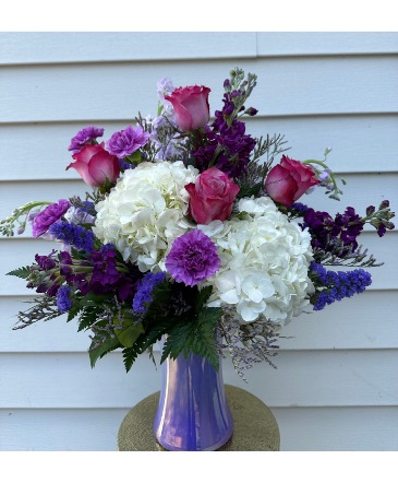 Purple Shine Fresh Arrangement in New Castle, IN | WEILAND'S FLOWERS