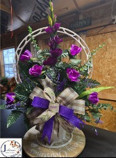 Purple Silk weighted Sympathy Basket 