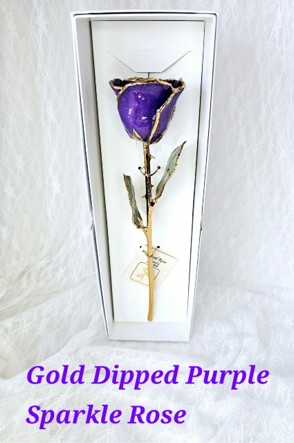Purple Sparkle Gold Rose