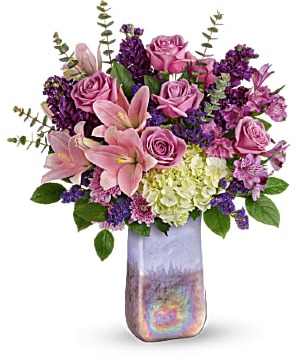 Purple Swirls Bouquet Vase Arrangement 