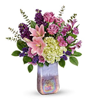 T21M510 Purple Swirls Keepsake Vase