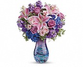 PURPLE SWIRLS HAND BLOWN GLASS VASE