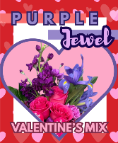 Purple Valentine's Mix Fresh Vase Arrangement