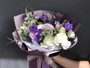 Purple & white bouquet  