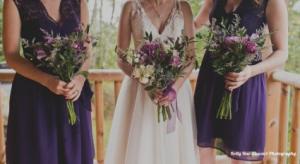 Purple wildflower Wedding Party Bqts in Bryson City, NC | Village Florist Purple wildflower Wedding Party Bqts in Bryson City, NC | Village Florist