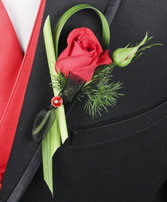 PUTTING ON THE RITZ RED Boutonniere