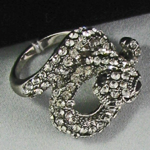Python Ring Silver Crystal Jewelry