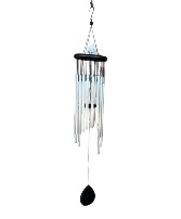 Quality Hand Tuned Wind Chime Wooden disc to hold as well as wooden finale at base 