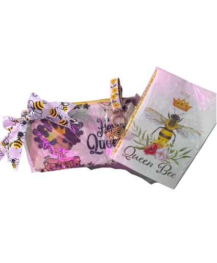 Queen Bee Cosmetic Bag, Keychain & Greeting Card