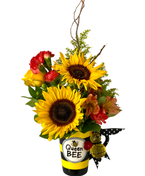 Queen Bee Mug Arrangement Powell Florist Exclusive