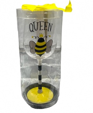Queen Bee Tall Wine Glass  
