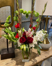 Queen of Hearts Tall Vase Arrangement