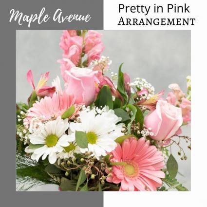 Pretty in Pink-Pink & White Vase Arrangement