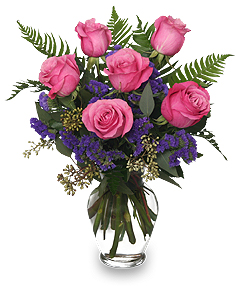 Half Dozen Pink Roses Vase Arrangement in Lakeland, FL | FLOWERS & MORE Half Dozen Pink Roses Vase Arrangement in Lakeland, FL | FLOWERS & MORE