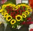 R19: Arrangement with 18 roses and 16 sunflowers 
