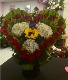 R23: Arrangement with 24 red roses and mix flowers 