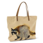 Raccoon Tote cotton and leather