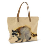 Raccoon Tote cotton and leather 