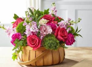 Radiance in Bloom Basket arrangement