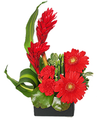 Radiant In Red Floral Arrangement