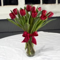 Radiant in Red vase arrangement