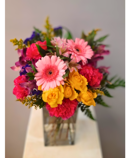 Radiant Joy Boquet EMY-Vase Flowers