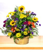 Radiant: Mixed Color  Basket Arrangement