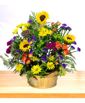 Radiant: Mixed Color  Basket Arrangement