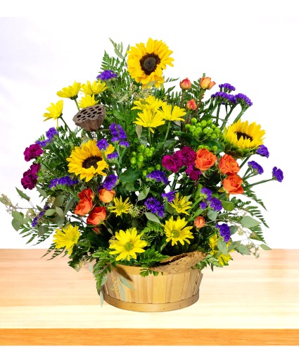 Radiant: Mixed Color Basket Arrangement