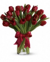 Radiant Red Tulips Arrangement