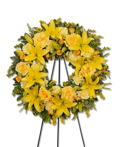 Radiant Remembrance Wreath Sympathy Arrangement