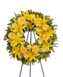 Radiant Remembrance Wreath Sympathy Arrangement