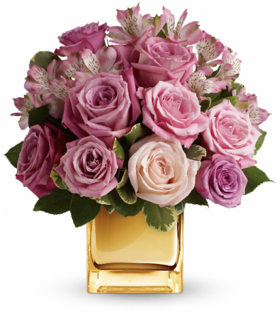 Radiant Romance Roses Metallic SILVER Cube