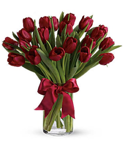 Radiantly Red Tulips arrangement