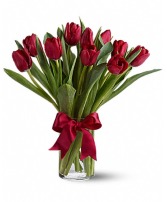 Radiantly Red Tulips Arrangement