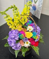 Rainbow Bright Basket Arrangement