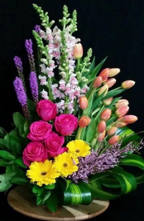 RAINBOW ELEGANT MIXTURE OF FLOWERS