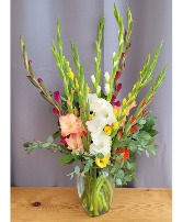 Rainbow Glads Vase Arrangement