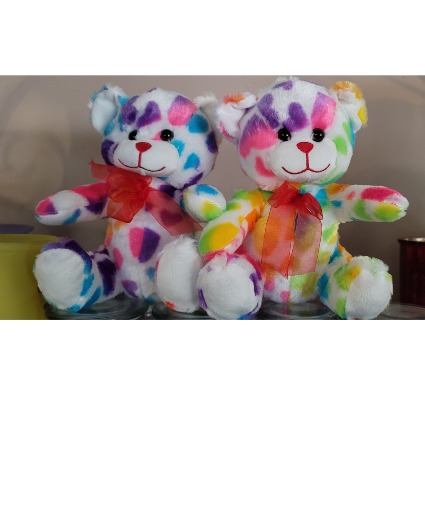 Rainbow Hearts Bear Plush