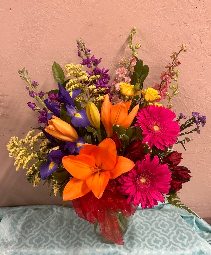 Rainbow Madness Vase Arrangement 