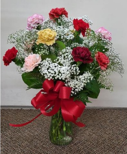 Rainbow of Carnations  FHF-M-522 Fresh Flower Arrangement (Local Delivery Area Only)