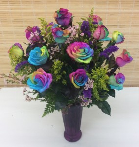 Rainbow Rose Arrangement