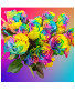 Rainbow Rose Arrangement Flower Arrangement