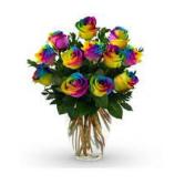 Rainbow rose arrangement (Limited) 