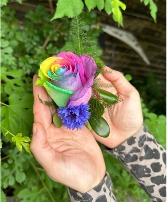 Rainbow Rose  Boutonniere