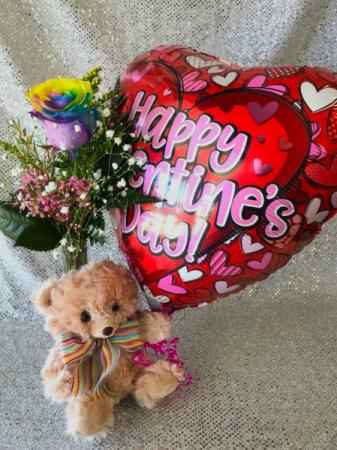 Rainbow Rose-mance Valentines Day in Virginia Beach, VA | Flower Lady