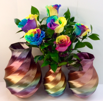 Rainbow Rose Vase