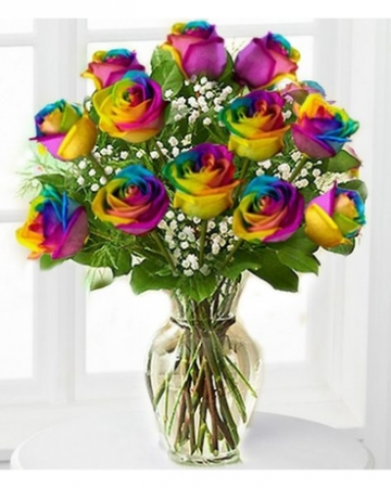 Rainbow Rose Vase floral vase