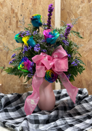 Rainbow roses. 1/2 dozen Roses.